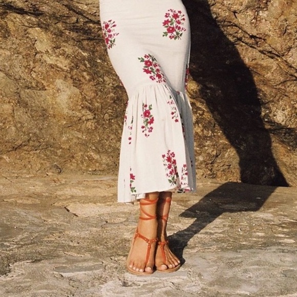 New🌟Anthropologie Pilcro Harness Tie Up Sandals Gladiator Leather Honey Brown - Picture 6 of 11